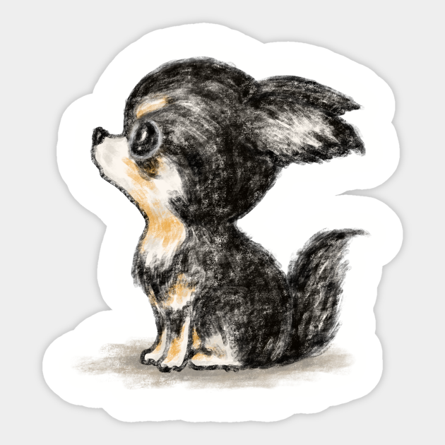 Chihuahua sitting on the ground - Dogs - Sticker