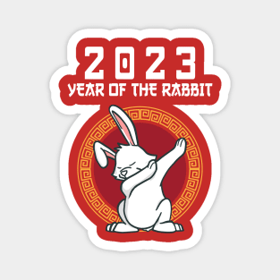 Dabbing Rabbit Year Of The Rabbit Chinese New Year 2023 Magnet