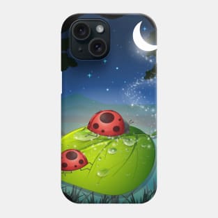 Ladybugs Under The Moon Phone Case