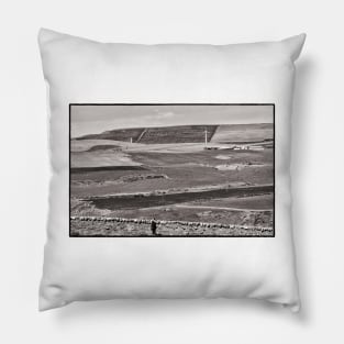 A Patchwork of fields - Mull of Galloway, Scotland Pillow