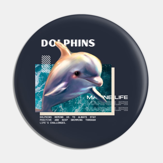 Marine Life - Dolphins Pin by Cerverie