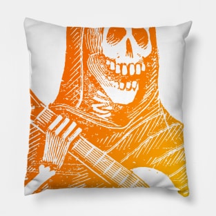 Halloween Skeleton Playing Guitar Pillow