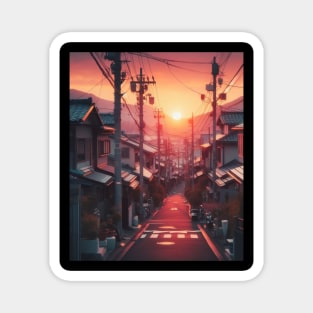 Lofi Art - Japanese Road Magnet