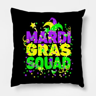 Mardi Gras Squad Party  Outfit Funny Mardi Gras Pillow