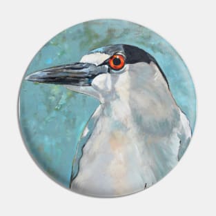 Black Crowned Night Heron Pin