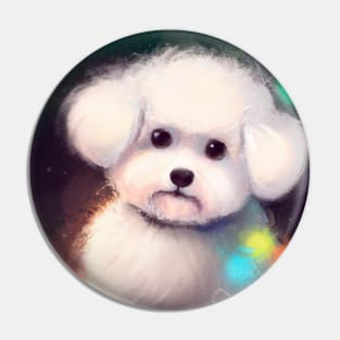 Cute Bichon Frisé Drawing Pin