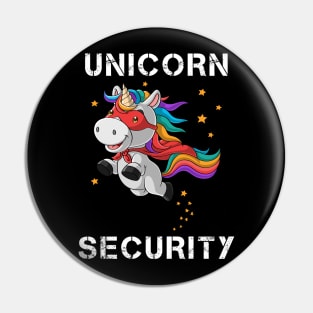 Unicorn Security Superhero Funny Gift Pin