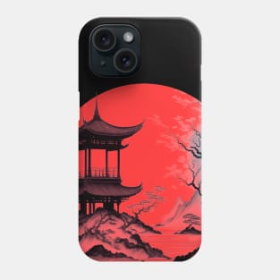 japanese pagoda with trees Phone Case