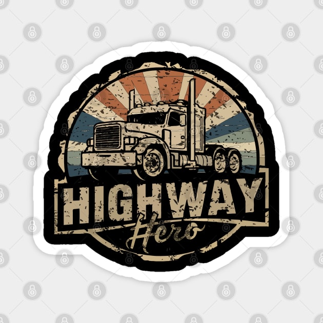 Retro Vintage Truck Driver Design For Men Trucker Magnet by TopTees