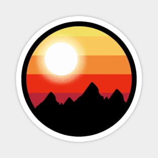 Retro Sun and mountains Magnet