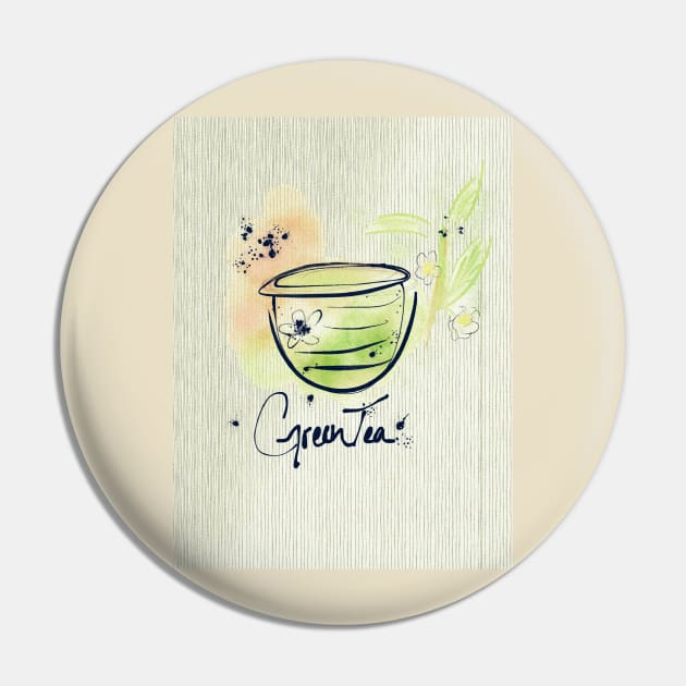 Green tea Pin by JustNadia
