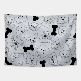 Cute Puppy Pattern (grey) Tapestry