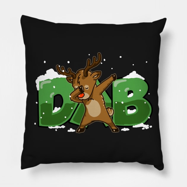 Dab Reindeer Shirt Christmas Dab Rudolph Reindeer TShirt Pillow by vo_maria