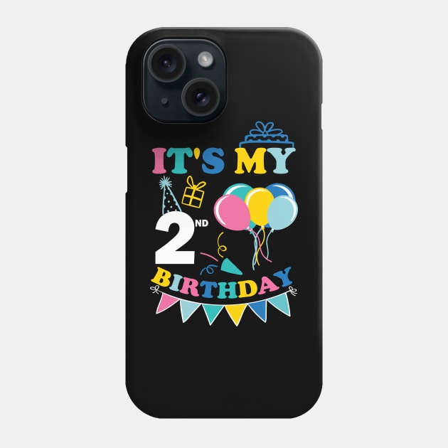 Kids It's My 2nd Birthday Celebrating two Years Phone Case by greatnessprint