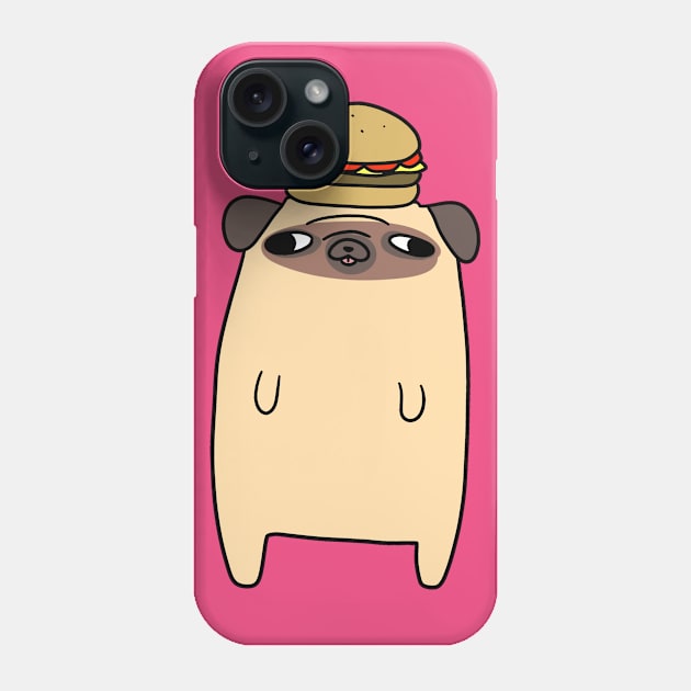 Standing Hamburger Pug Phone Case by saradaboru