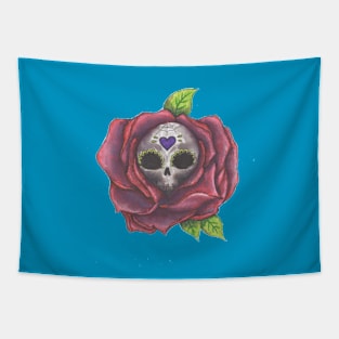 flower skull Tapestry