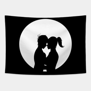 Night Romance Silhouette Tapestry