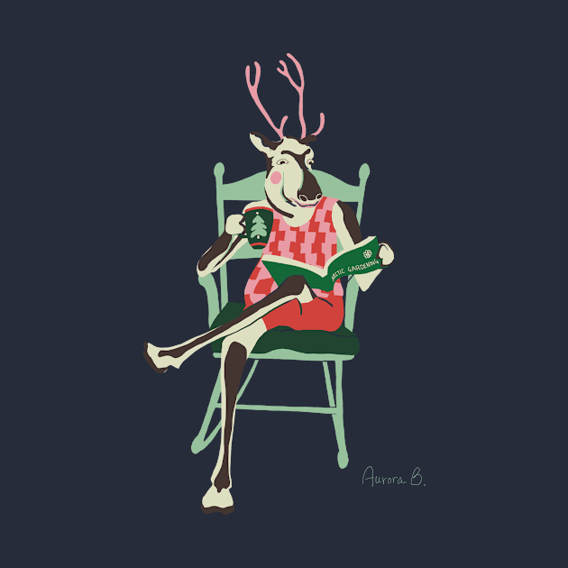 Hipster Christmas Reindeer by Aurora B