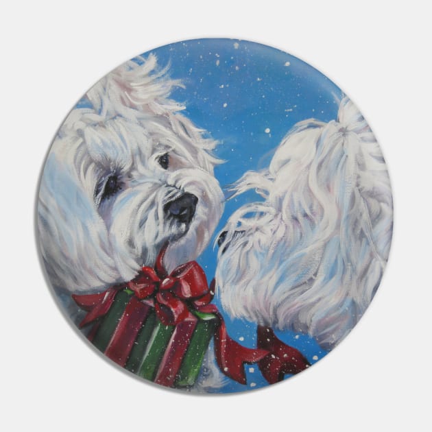 Maltese Fine Art Painting Pin by LASHEPARD