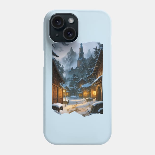 Village of Barovia in Wintertime Phone Case by CursedContent