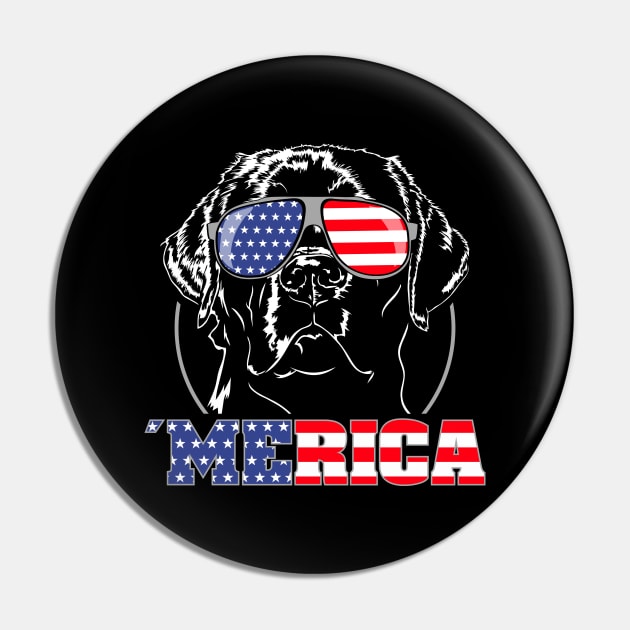 Proud Labrador Retriever American Flag Merica dog Pin by wilsigns