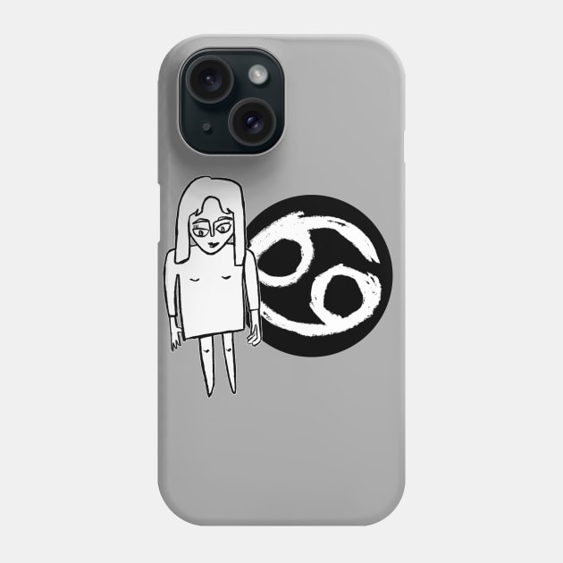 Cancer Zodiac Woman, Cancer Sign Girl Phone Case by badlydrawnbabe