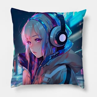 Cyber Futuristic Girl - Anime Wallpaper Pillow