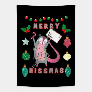Merry Hissmas Opossum Tapestry