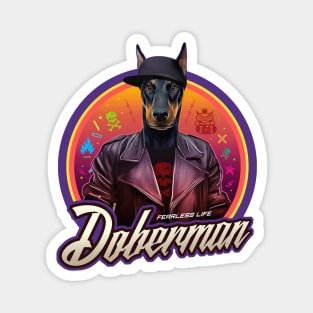 Doberman dog urban style Magnet