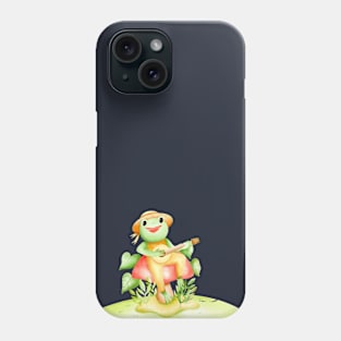 Frog Playing music watercolor Phone Case