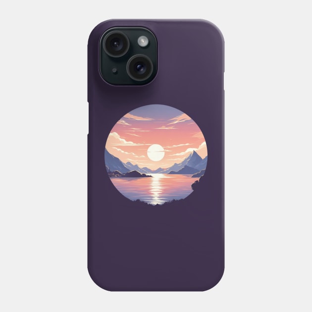 sunset on the lake Phone Case by Yaydsign