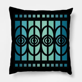 “Dimensional Eyes” - V.3 Blue/Green - (Geometric Art) (Dimensions) - Doc Labs Pillow