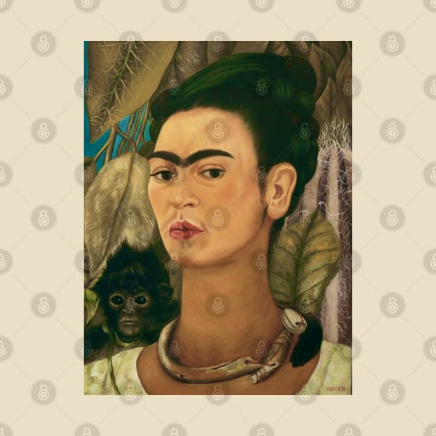 Self Portrait with Monkey by Frida Kahlo by FridaBubble