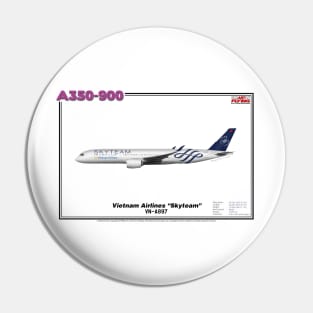 Airbus A350-900 - Vietnam Airlines "Skyteam" (Art Print) Pin