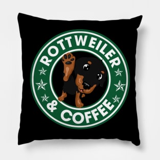 Rottweiler And Coffee Pillow