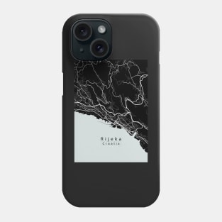 Rijeka Croatia City Map dark Phone Case