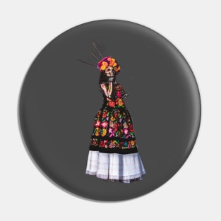 Day of the Dead lady Pin