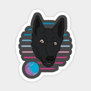 Retro Vaporwave Dog Magnet