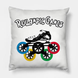 Rollympic Games. Speed Roller Blades Skates Fan. Pillow