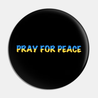 Pray for Peace blue & yellow Pin