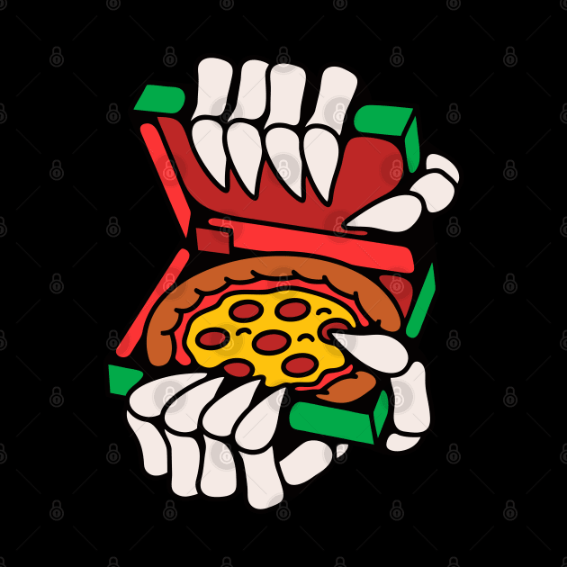 Skeleton pizza by Bojes Art