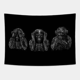 Wisdom Trio Silhouette Art Tapestry