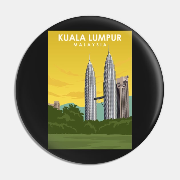 Kuala Lumpur Vintage Travel Poster ad Pin by jornvanhezik