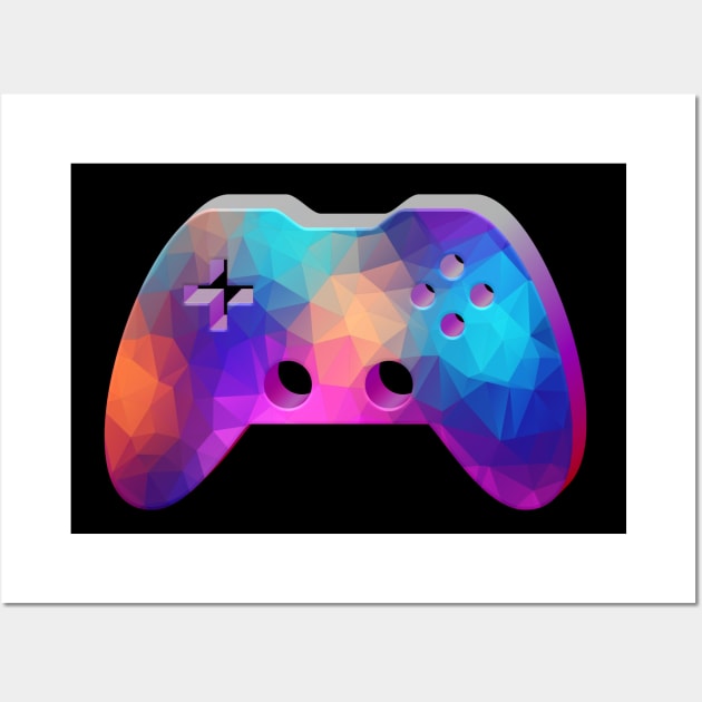 Abstract Gamepad Wall Art Poster, Gaming Console Wall Art Print on