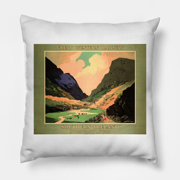 SOUTHERN IRELAND GWR Great Western Railway by Warwick Goble Vintage Rail Train Pillow by vintageposters