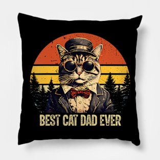 Vintage Best Cat Dad Ever Pillow