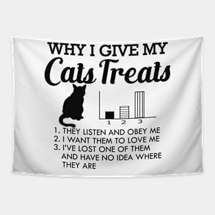 Cat - Why I give my cats treats Tapestry