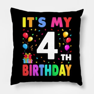 Kids Its My 4Th Birthday 4 Four Happy Birthday Boys Or Girls Pillow