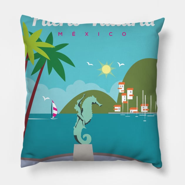 Puerto Vallarta Pillow by Sauher