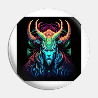 Goat God Neon Pop Art 1 Pin